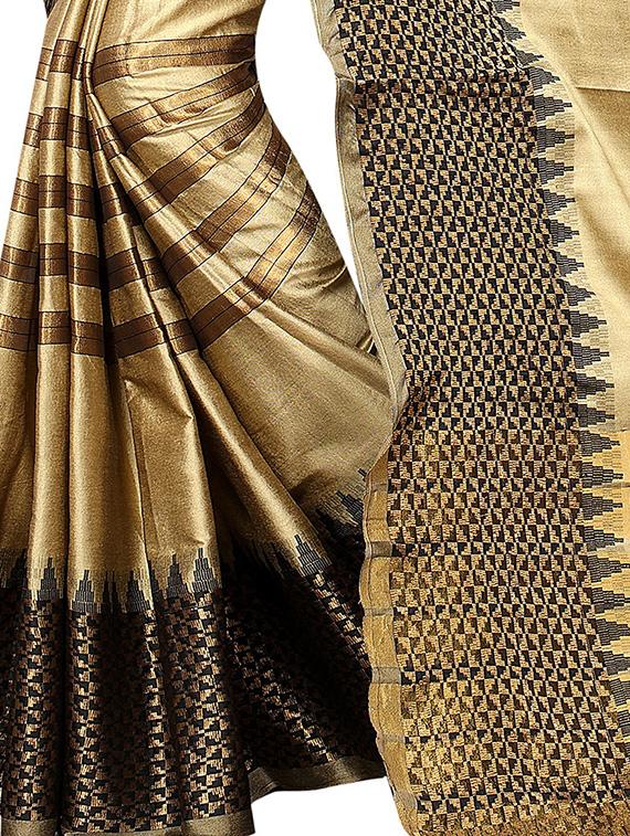 zari striped saree with blouse - 15792355 - Zoom Image - 4