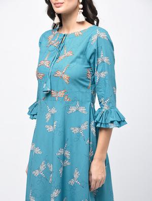 embroidered a-line kurta - 15792480 - Standard Image - 4