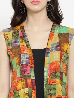 Printed flared regular shrug - 15792938 - Standard Image - 4