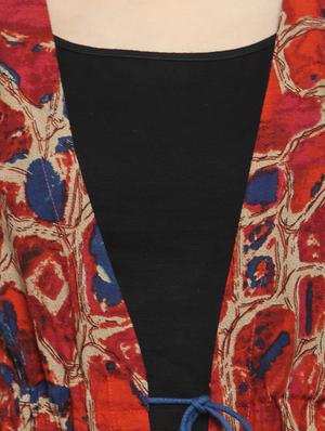 printed front drawstring shrug - 15792939 - Standard Image - 4