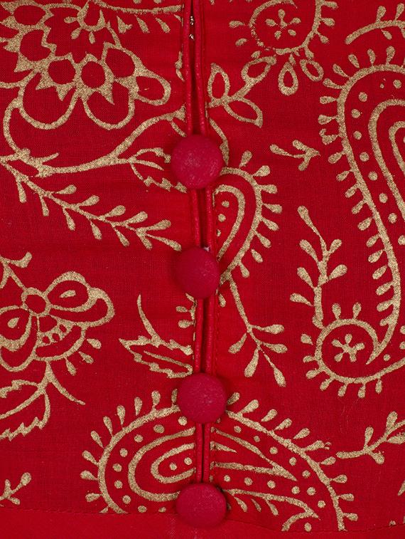 A-line foil print kurta - 15794878 - Zoom Image - 4