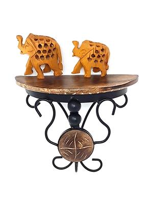 wood & wrought iron fancy handicrafts bracket holder pack of 2 - 15795485 - Standard Image - 4