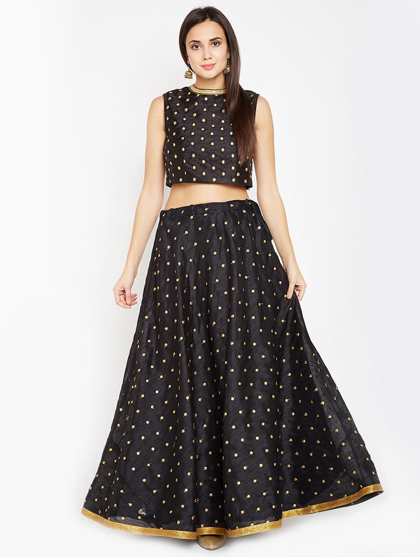 embroidered dupion crop blouse - 15796124 - Zoom Image - 4