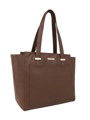 brown leatherette (pu) regular handbag - 15797825 - Standard Image - 4