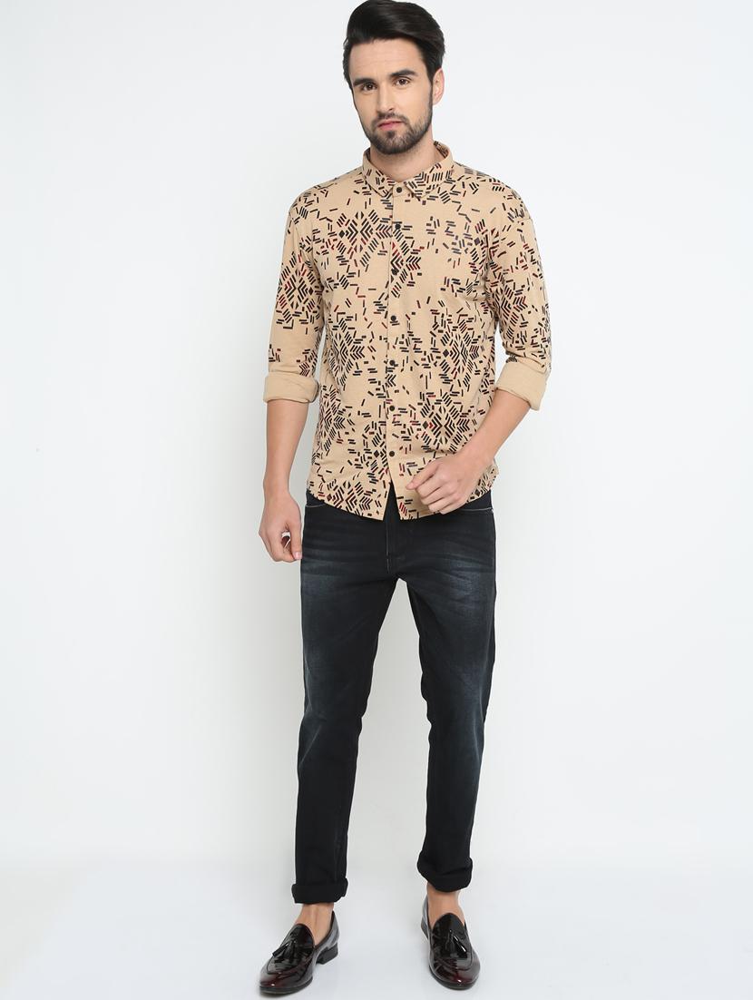 beige printed casual shirt - 15798384 - Zoom Image - 4