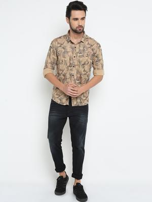 beige printed casual shirt - 15798387 - Standard Image - 4