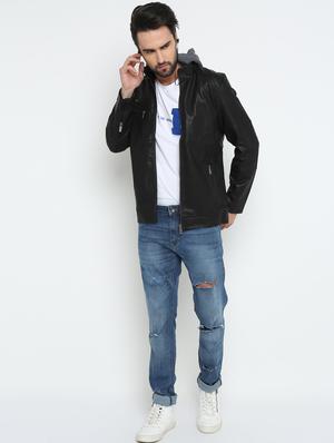 black leather biker jacket - 15798448 - Standard Image - 4