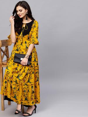 Flared conversational kurta - 15799759 - Standard Image - 4