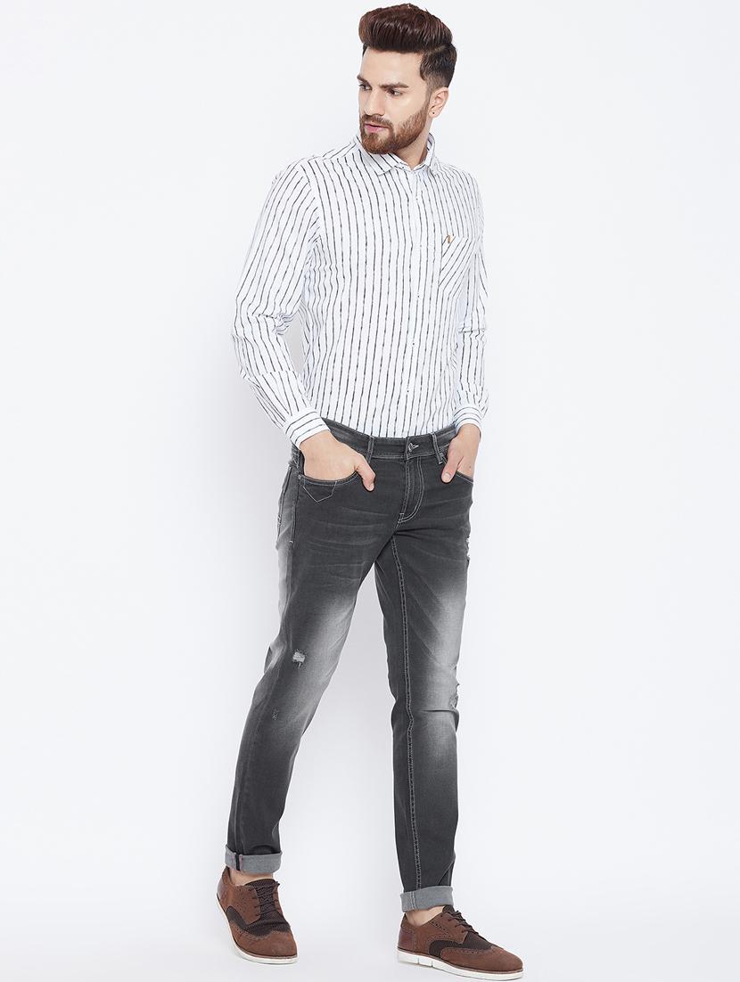 black heavy washed ripped denim jeans - 15800368 - Zoom Image - 4