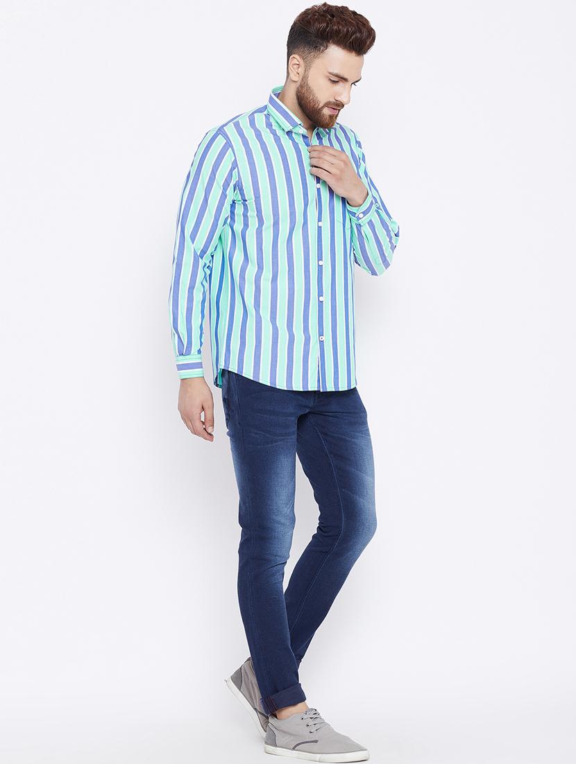 blue striped casual shirt - 15800397 - Zoom Image - 4