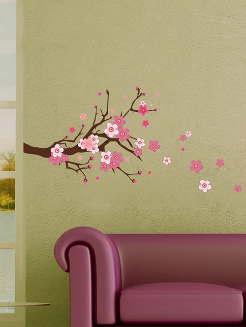 Sehaz Artworks Sakura-flowers Multicolor Wall Sticker - 15802864 - Standard Image - 1