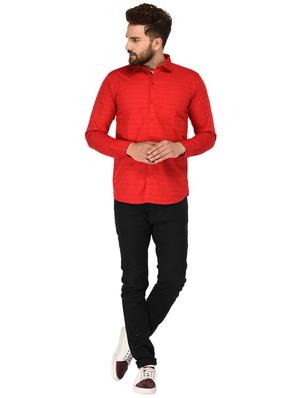 red solid casual shirt - 15804295 - Standard Image - 4