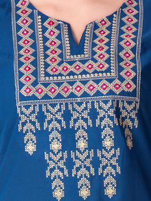 embroidered straight kurta - 15806172 - Standard Image - 4