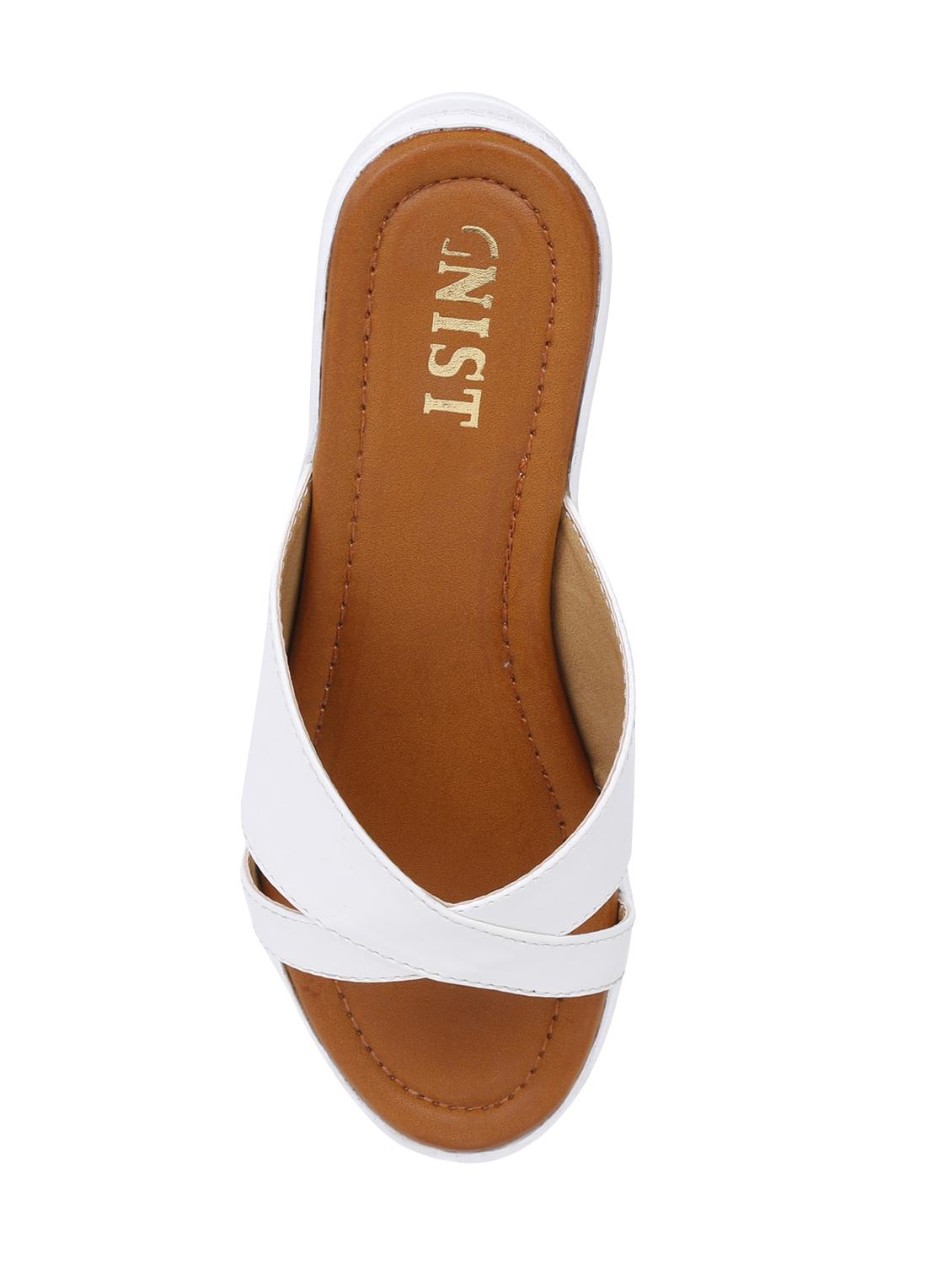 white slip on wedges - 15806699 - Zoom Image - 4