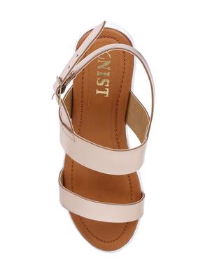pink back strap wedges - 15806708 - Standard Image - 4