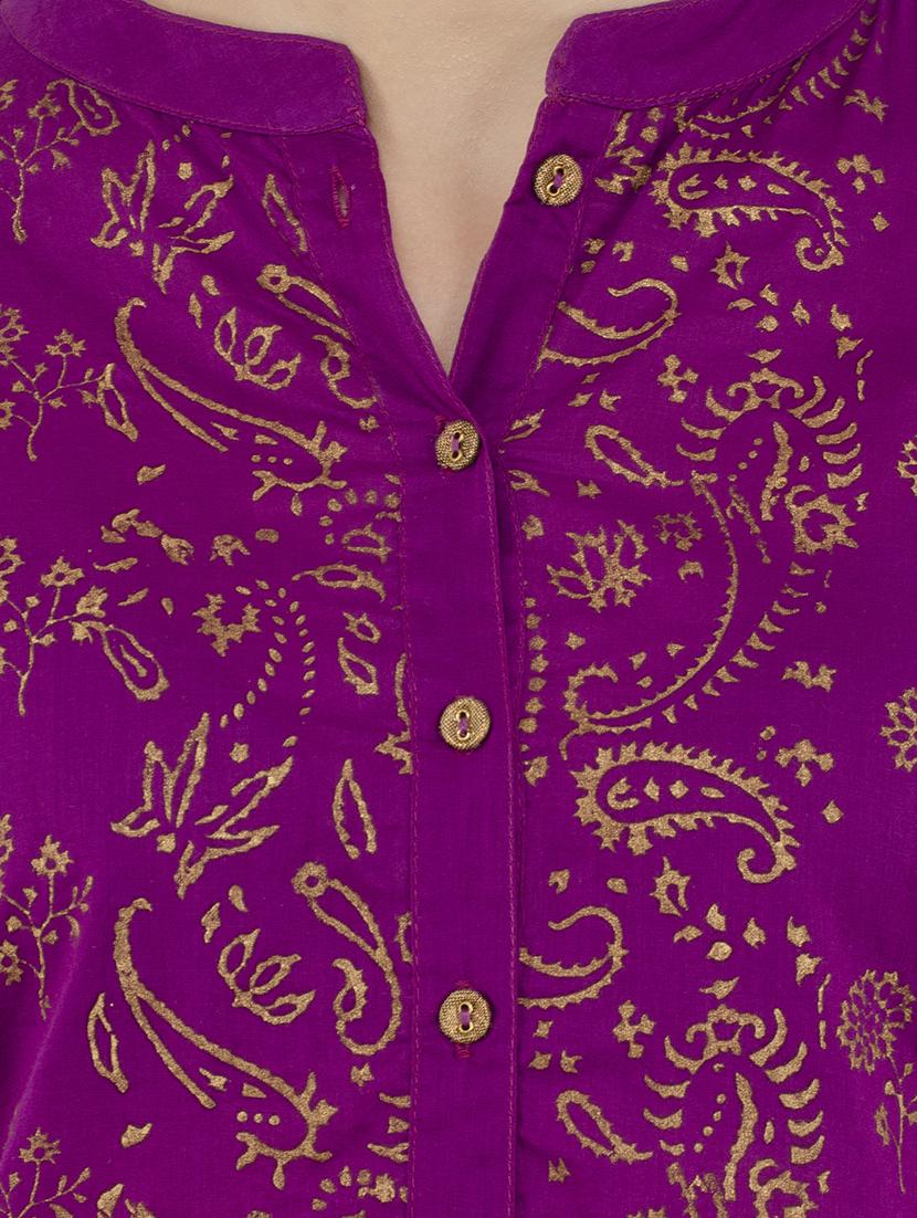 block printed straight kurta - 15806966 - Zoom Image - 4