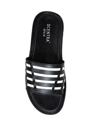 black leatherette flip flops - 15807301 - Standard Image - 4
