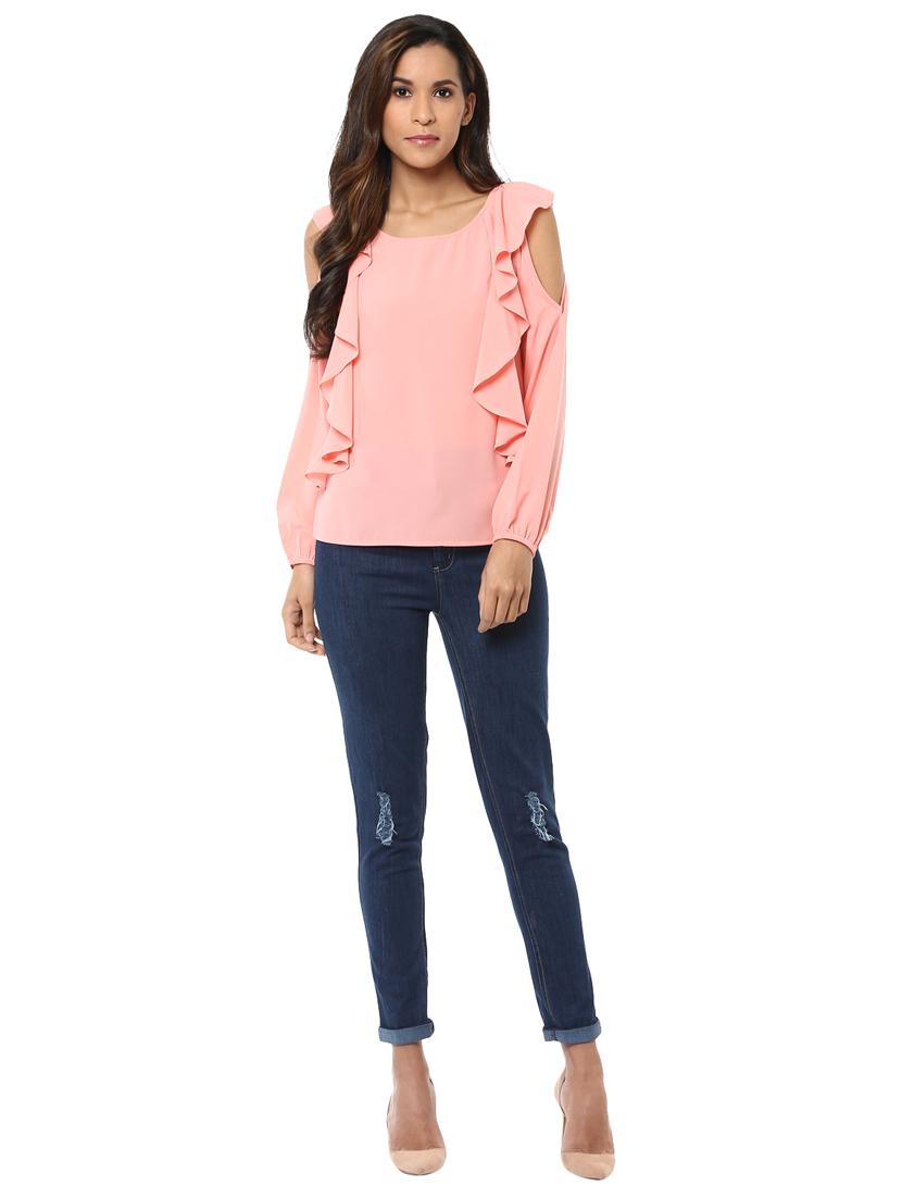 cold shoulder ruffle top - 15807600 - Zoom Image - 4