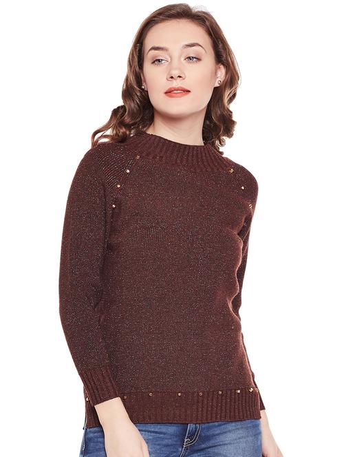 embellished turtle neck pullover - 15811686 - Standard Image - 1