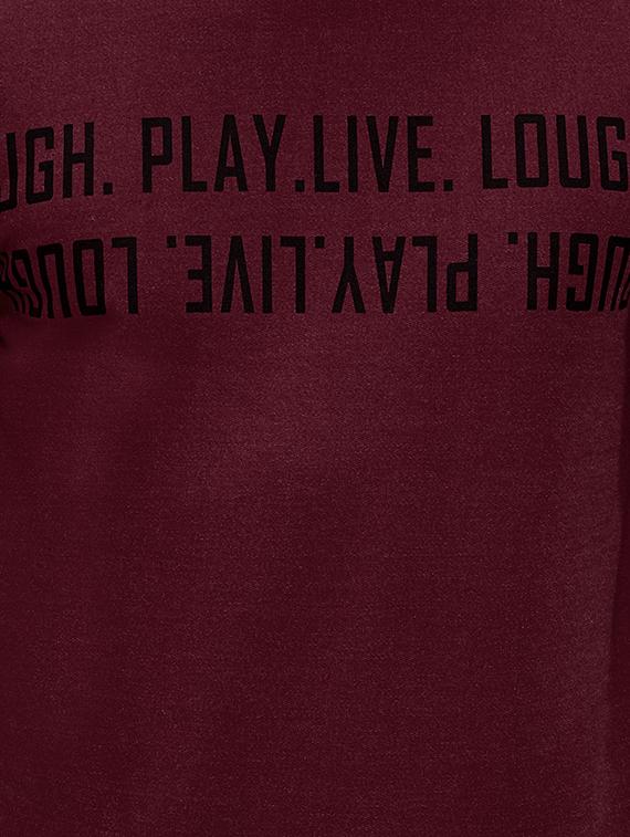 maroon cotton chest print t-shirt - 15812445 - Zoom Image - 4