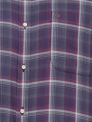 purple checkered casual shirt - 15814428 - Standard Image - 4