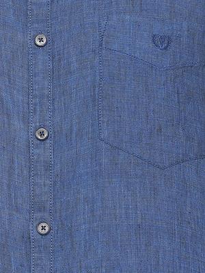 blue linen casual shirt - 15814513 - Standard Image - 4