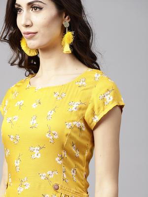 floral side tab detail maxi dress - 15814667 - Standard Image - 4