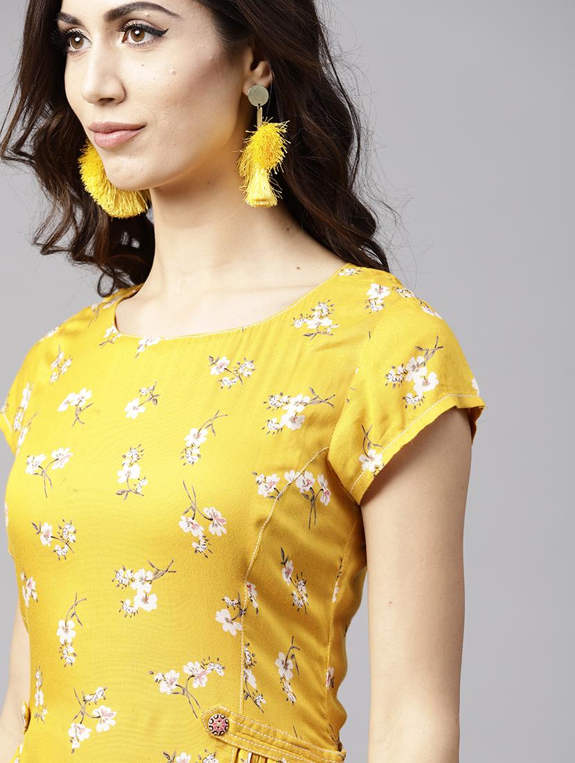 floral side tab detail maxi dress - 15814667 - Zoom Image - 4