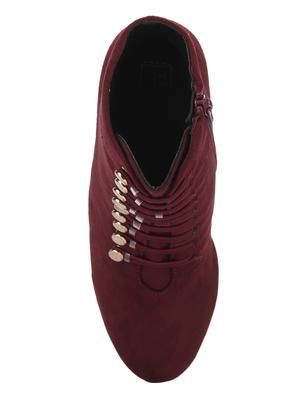 maroon ankle zipper boots - 15814841 - Standard Image - 4