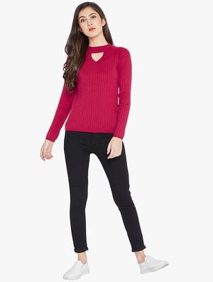 Ribbed key hole neck pullover - 15814971 - Standard Image - 4