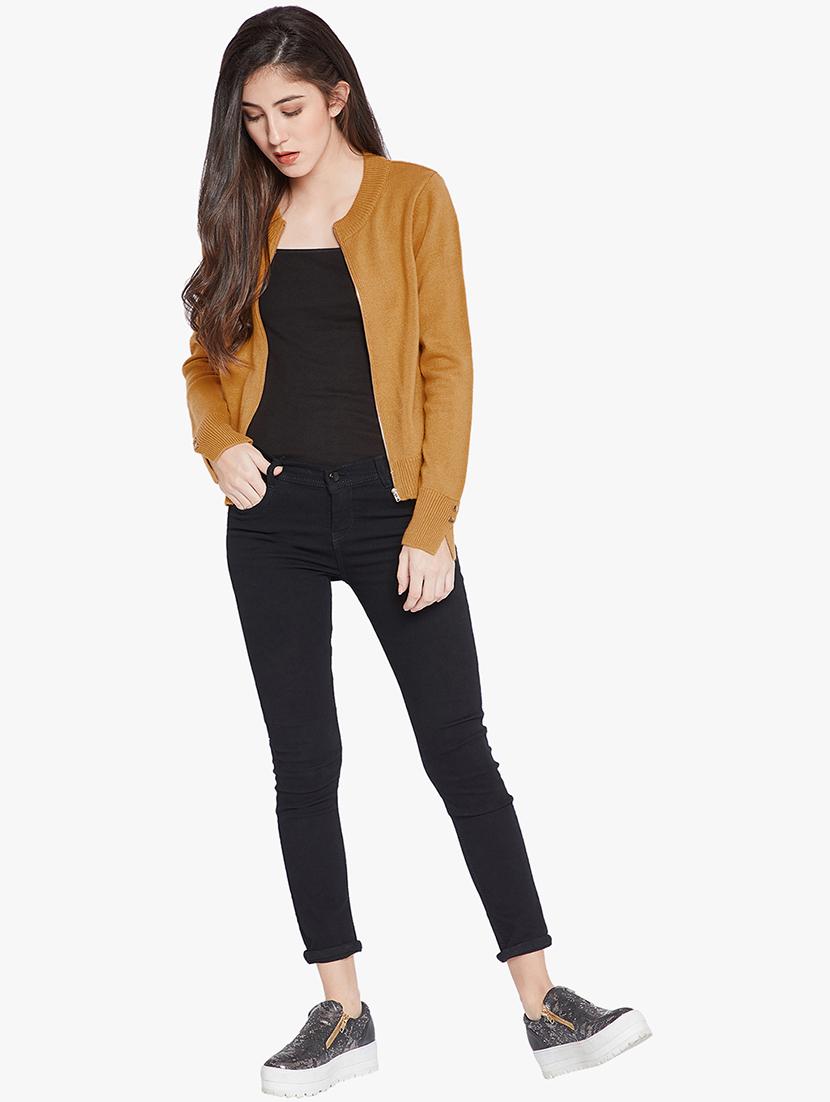 Mustard zip up ribbed pullover - 15814980 - Zoom Image - 4