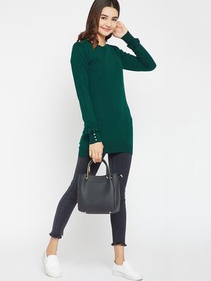 Pearl embellished frill sleeved pullover - 15814990 - Standard Image - 4
