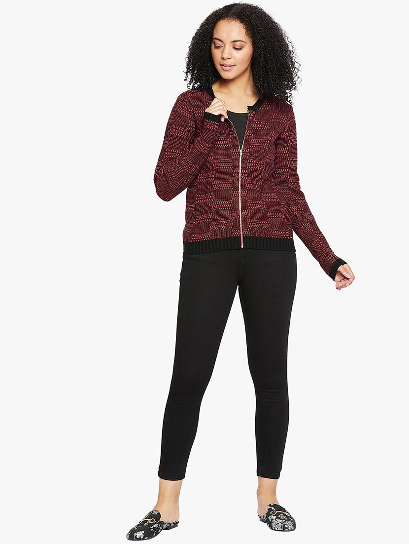 Geometric pattern zip up pullover - 15814999 - Zoom Image - 4
