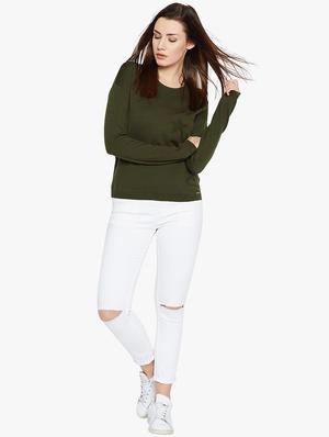 Olive embroidered star pullover - 15815018 - Standard Image - 4