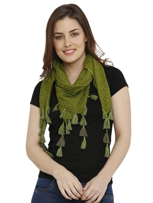green cotton stole - 15815177 - Standard Image - 1