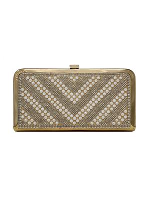 gold metal box clutch - 15815550 - Standard Image - 4