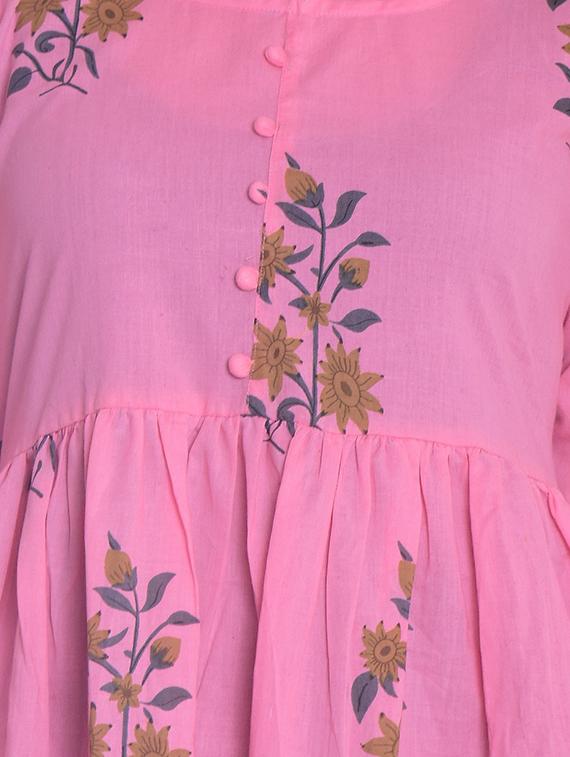 floral printed flared kurta - 15815615 - Zoom Image - 4