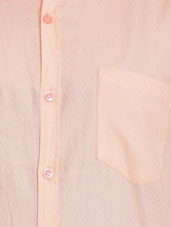 peach cotton casual shirt - 15815694 - Zoom Image - 4