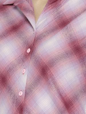 Checkered shirt tunic - 15816261 - Standard Image - 4