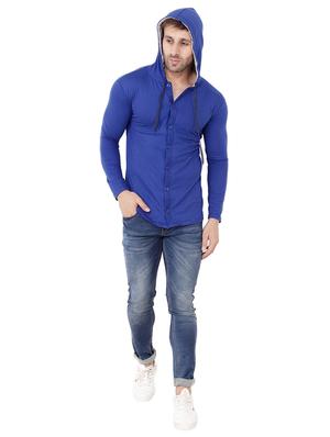 blue hooded button t-shirt - 15816387 - Standard Image - 4