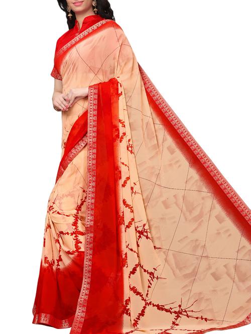 printed cotton silk saree with blouse - 15817079 - Very Small Image - 1