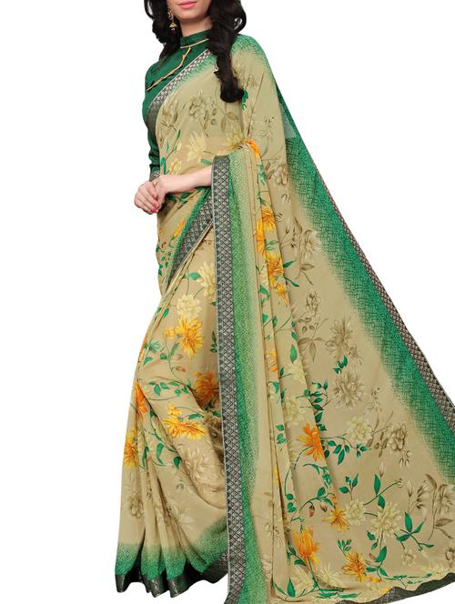 printed cotton silk saree with blouse - 15817080 - Standard Image - 1