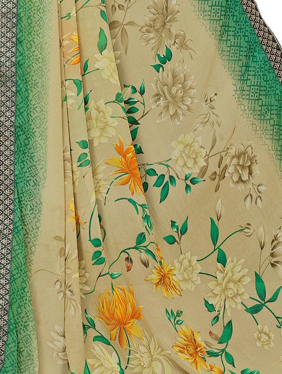 printed cotton silk saree with blouse - 15817080 - Zoom Image - 4
