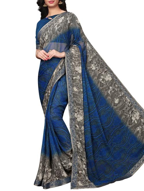 printed cotton silk saree with blouse - 15817081 - Very Small Image - 1