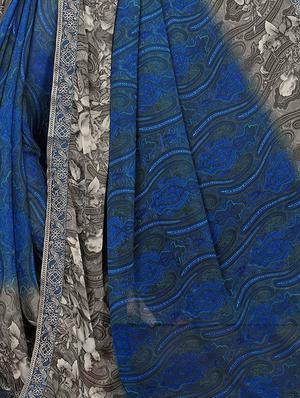 printed cotton silk saree with blouse - 15817081 - Standard Image - 4
