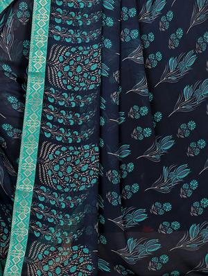printed cotton silk saree with blouse - 15817082 - Standard Image - 4