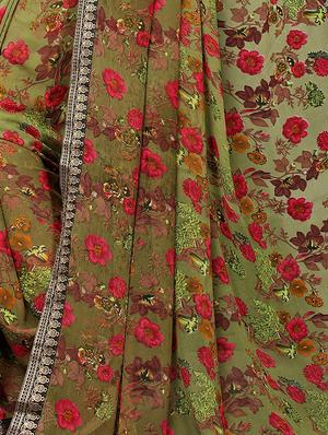 printed cotton silk saree with blouse - 15817086 - Standard Image - 4