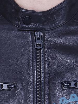 black printed biker jacket - 15817450 - Standard Image - 4
