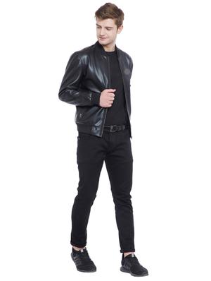 black leather biker jacket - 15817455 - Standard Image - 4