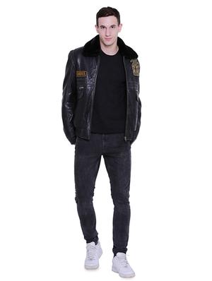 blue leather biker jacket - 15817466 - Standard Image - 4